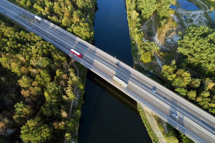 road on a bridge over a forest