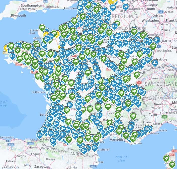 map of interest points on the Trailermatics platform