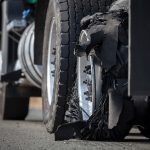 Tire Blowout on a Disabled Transportation Truck